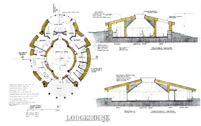 Section and plan of Kiva House