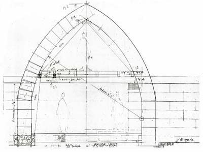 Annotated section of Jakubal Vault House