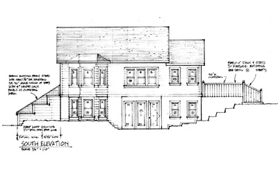 South elevation view of Powell House