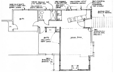 Plan Ralph Murphy Apartment, after renovation