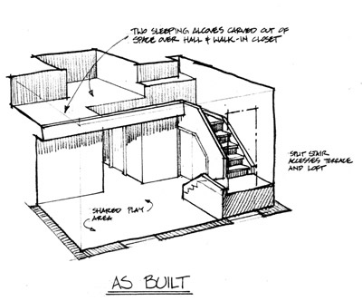 Axonometric view of Tenny Brownstone, after renovation